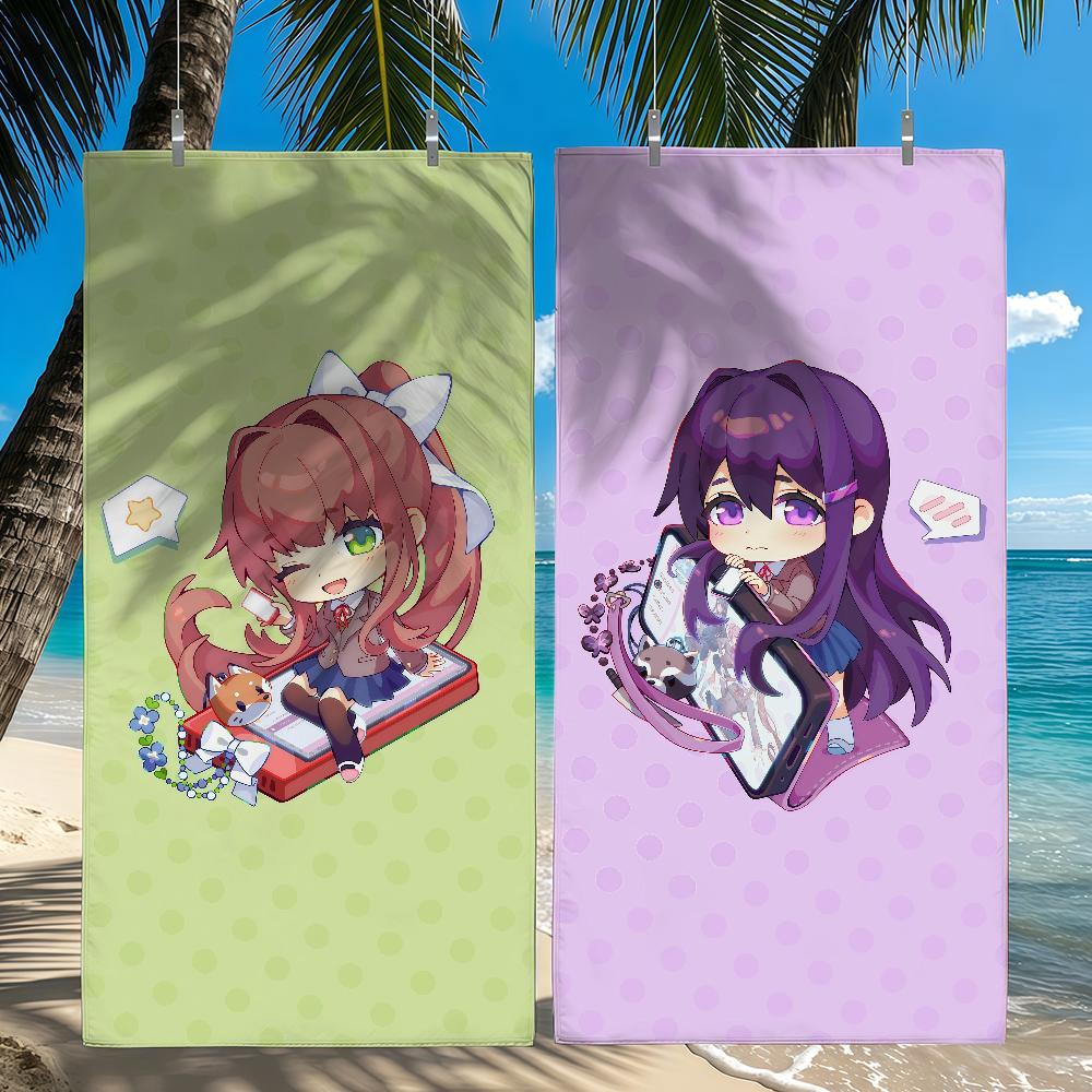 Игровое Аниме мультфильм D-DDLC Полотенце Быстросохнущие Пляжные полотенца Подходят Для Бассейнов Кемпинга Йоги И Тренажерного зала