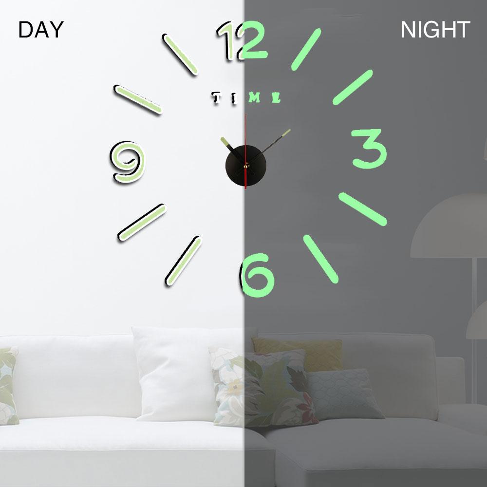 3D светящиеся настенные часы, зеркальные настенные наклейки, креативные часы «сделай сам», съемные художественные наклейки, домашний декор, кварцевая игла для гостиной, хит продаж