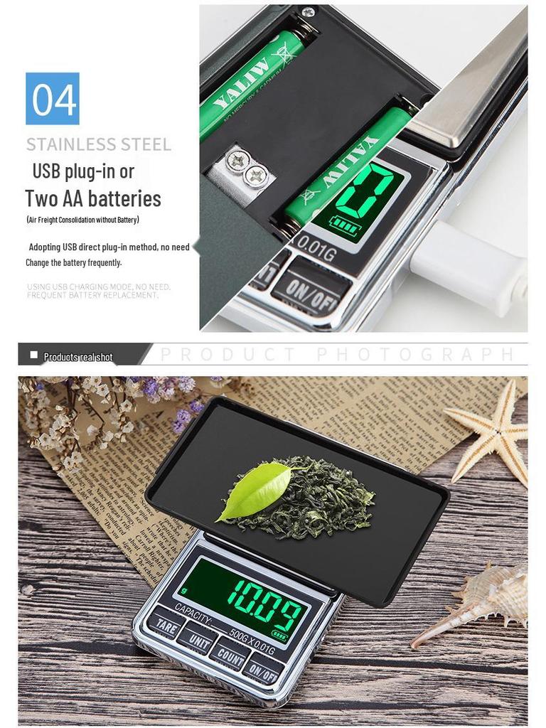 USB Portable Jewelry Scale 0.01g Precision Palm Pocket Balance