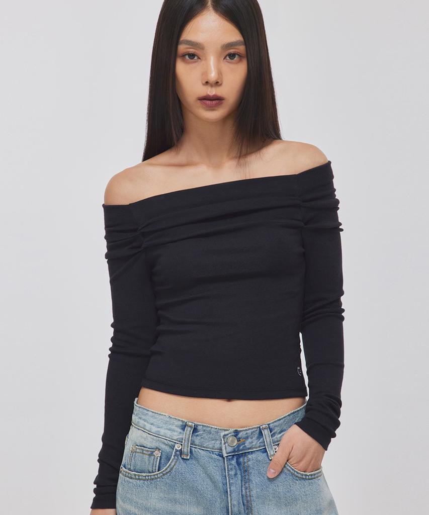 TOPGIRL Tucked Armhole Off-Shoulder Top_T326Tp121