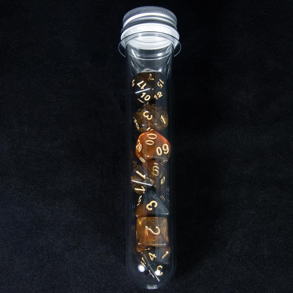 Cosmic Dice 7pcs DND Polyhedral Dice with Tube for Board Games /Teaching Math Party Accessories Multi Sided Dices Set