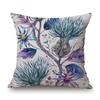 Home Decoration Flower Floral Oil Painting Sofa Throw Pillow Case Cotton Linen Bench Chair Seat Cushion Cover