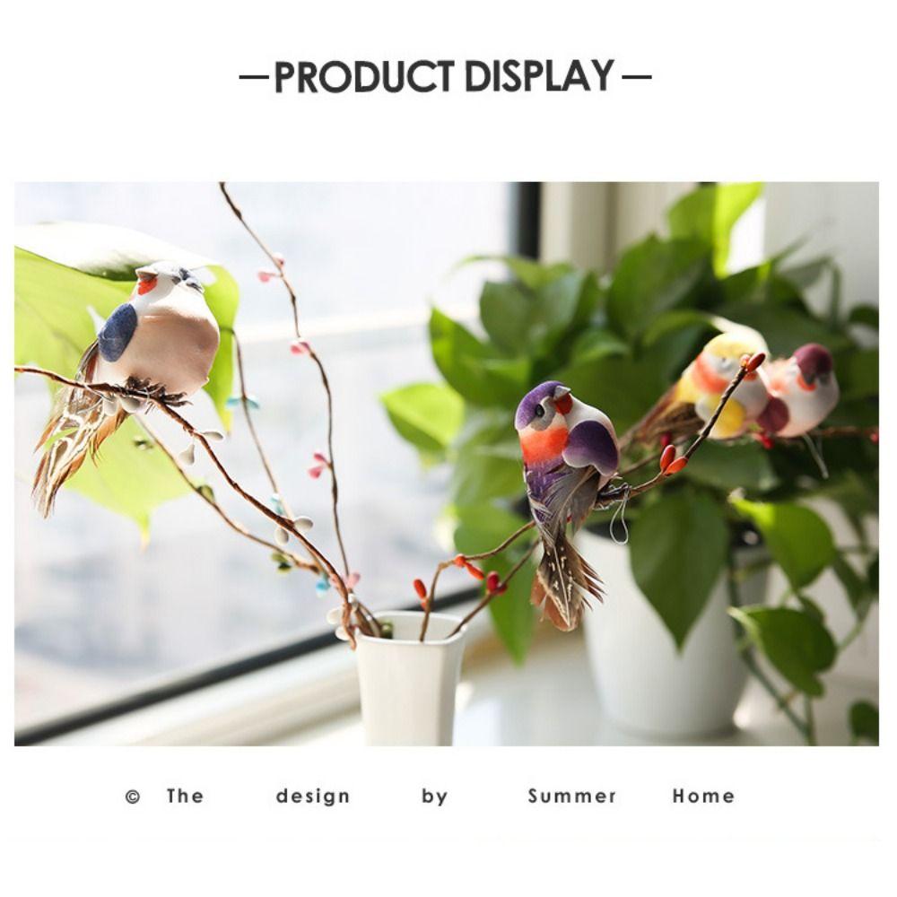 6PCS DIY Accessories Simulation Birds Models Mixed Color Faux Foam Animal Home Decoration