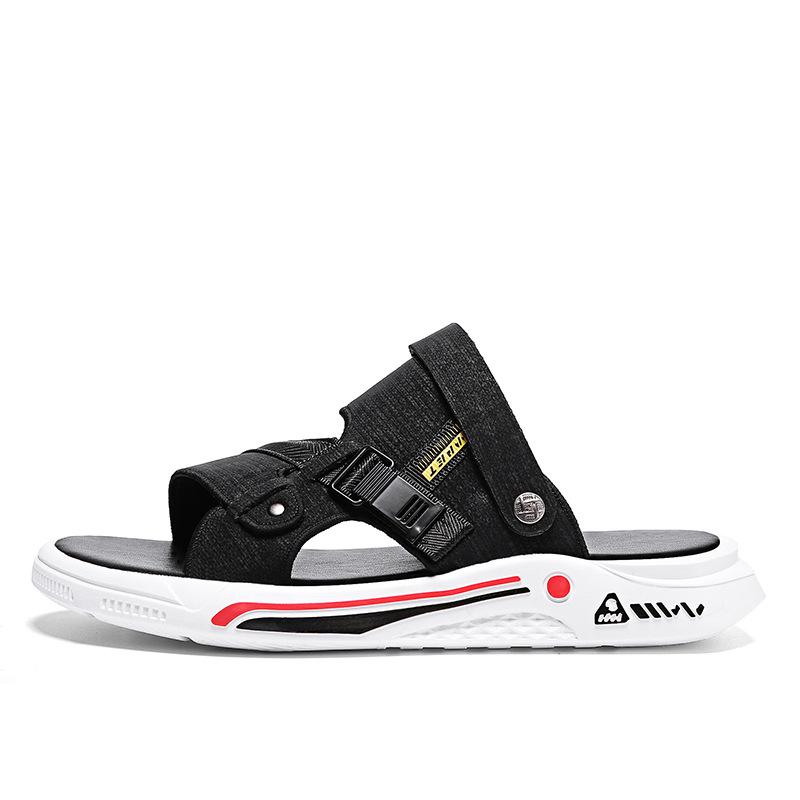 2024 Лето Новые Пляжные Туфли Мужская Модная Корейская Обувь Индивидуальность Выход Две Носить Крутые Тапочки Мужские Сандалии