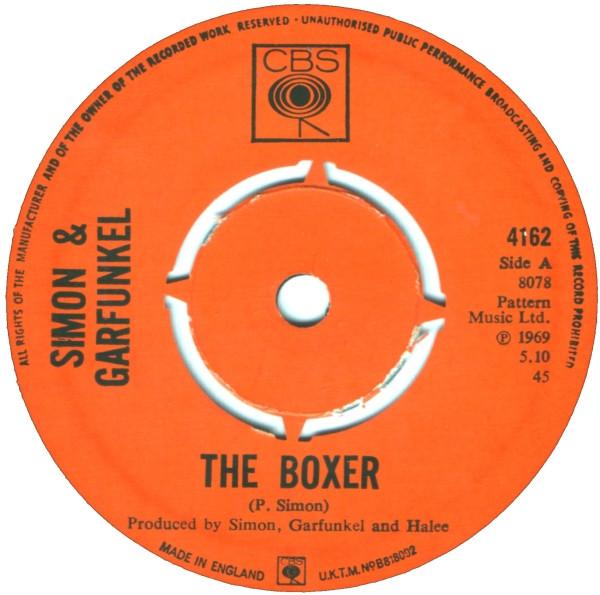 7-дюймовая пластинка SIMON & GARFUNKEL - The Boxer 4162 CBS 1969 UK Рок Б/У