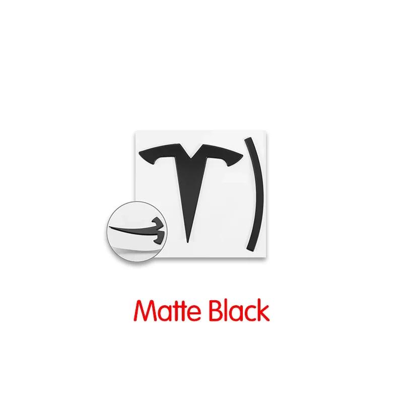 CQPKJ1 For Tesla- Car Front Emblem Rear Trunk Emblem Suitable for Model 3 Mode Y metal logo replacement rear and rear logos blackening