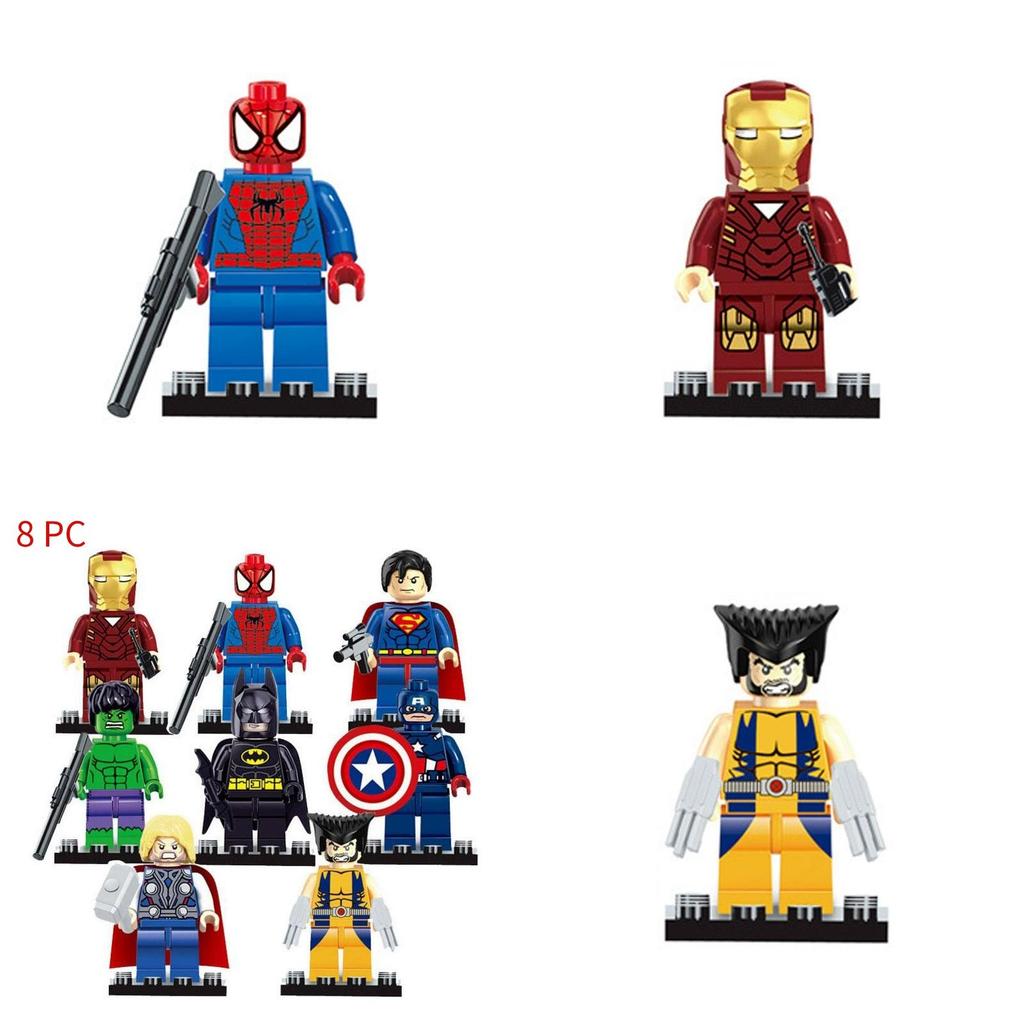 Iron Man Spiderman Mini Figure Building Blocks With Small Part Construction For Children