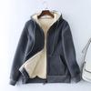 Cotton Thickened Hooded Jacket Female Fall and Winter Padded Loose Casual Warm Sportswear Cardigan Hooded Sweater Female
