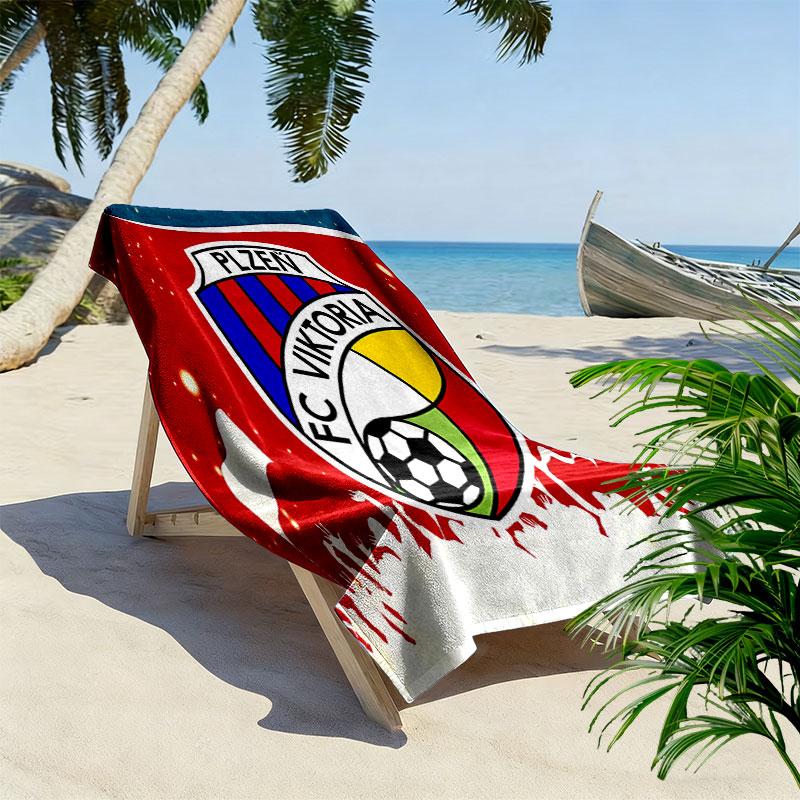 FC Viktoria Plzen Print Beach Towel, Large Soft Quick Dry Towel for Beach Camping Swimming