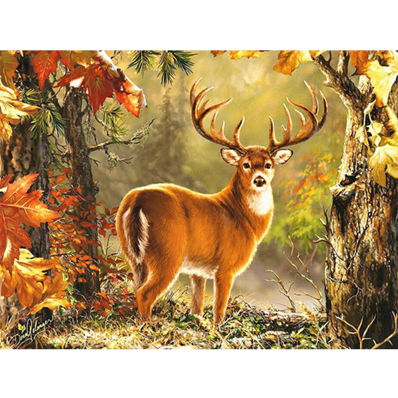 5D Diy Полный Круглый Квадратный Алмазная Картина Животных Собака Алмазная Вышивка Осенний Кленовый Лист Украшение Стены Домашнее Искусство
