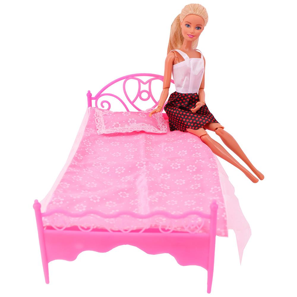 Doll House Furniture Bed Table Chair For 11.8inch 30cm Doll Plastics Cleaning Tools Accessories Mini Furniture Model Gifts Toys