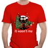 Это был не я Рождественский кот Мужская футболка Рождественская елка Повседневная мода Рождественская эстетика Футболки с коротким рукавом