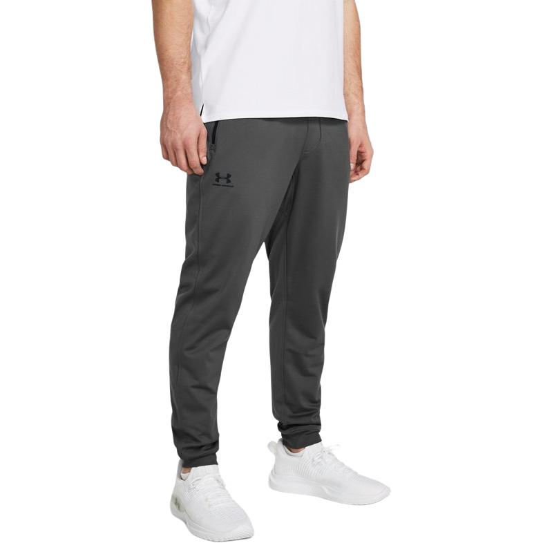 Under Armour Спортивные однотонные повседневные трикотажные брюки с завязками на манжетах, мужские брюки Rhino-Gray 1290261-026