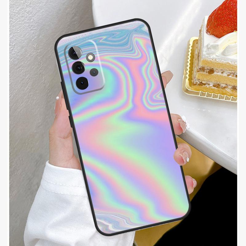 Радужный голографический переливающийся чехол для Samsung Galaxy A15 A25 A35 A55 A51 A71 A12 A32 A52 A13 A33 A53 A14 A34 A54