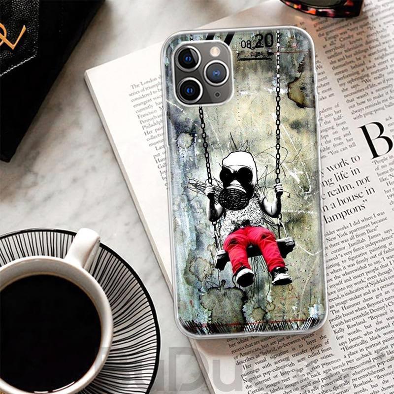 Чехол для iPhone 16 15 14 13 12 11 Pro Max Apple Phone Case X XS 7 Plus 8 + Уличный Арт Бэнкси Граффити Художественная Печать На Заказ Shel