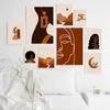 Modern Art Canvas Painting African Black Woman Posters and Prints Sun Moon Plant Boho Wall Art Pictures Living Room Home Decor