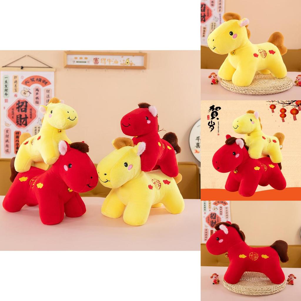 Traditional Red Foxtrot Horse Plush Toy For New Year Celebration And Gift Giving