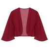 Womens 3/4 Sleeve Chiffon Cardigan Bolero Elegant Summer Ladies Wedding Wraps Shrug Bridal Shawl Evening Cover Up