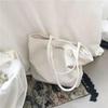 Black and White Thin Women Large Capacity Canvas Bags Travel Casual Daily Shoulder Tote Shopper Handbag Simple Hobo Bags