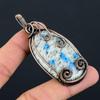 K2 Azurite Gemstone Pure Copper Wire Wrapped Handmade Jewelry Pendant