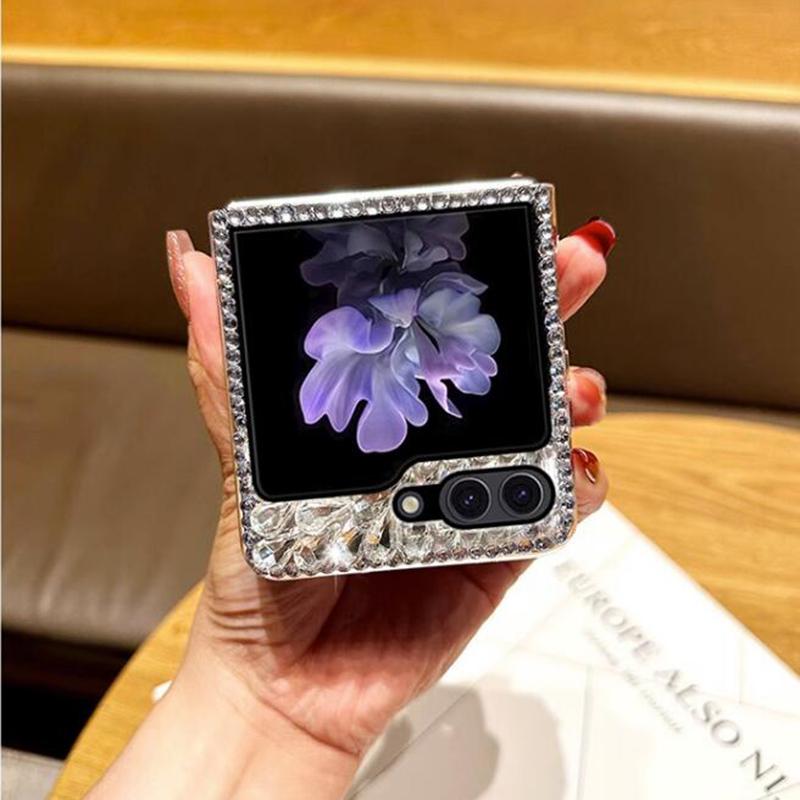 Luxury Bling Rhinestone Case For Samsung Z Flip 5 Z Flip 4 Z Fold 5 4S23 S22 Ultra S21 A14 A24 A34 A54 A13 A23 A33 A53 DIY Diamond Hard PC Back Cover
