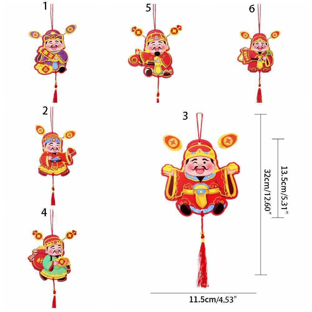 3D Shaking Head God Pendant Cute Color Printing God of Wealth Fridge Stickers Cartoon Spring Festival Magnet Sticker