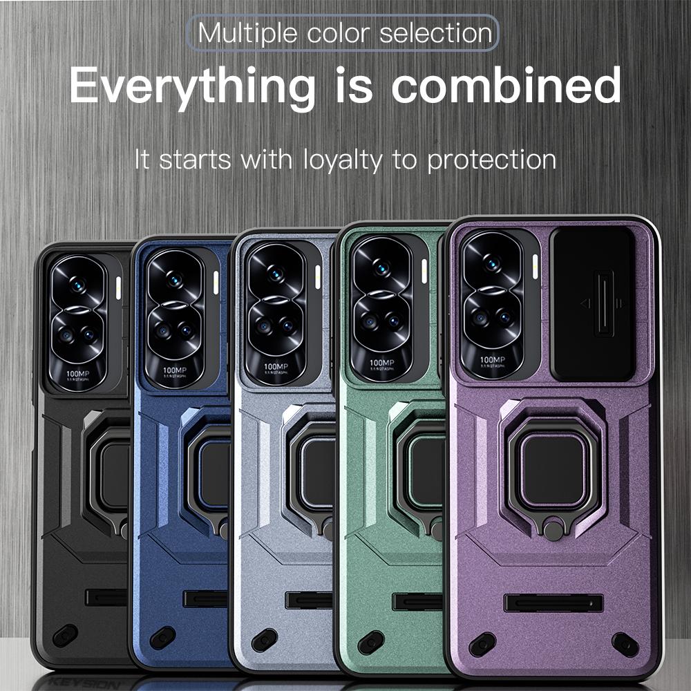 KEYSION Противоударный защитный чехол для Honor 90 90 Lite 5G, защитное кольцо для объектива камеры, чехол-подставка для телефона для Huawei Honor 90 5G