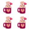 10PCS/lots Valentine's Day Embroidered Patches Pink Love Heart Patch Iron On Patches For Clothing Holiday Decoration Gift DIY