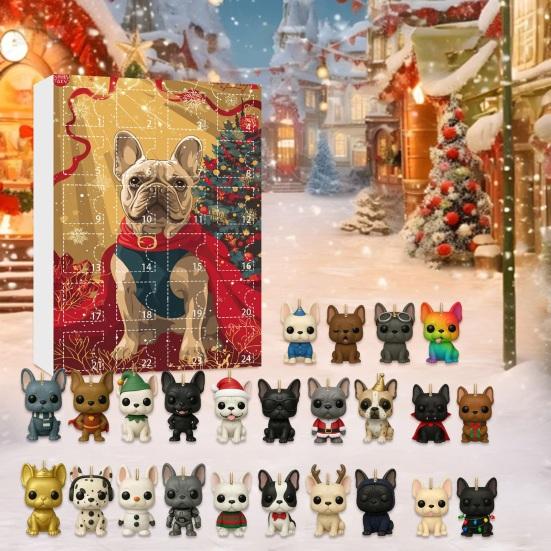 Рождественский адвент-календарь для собак 24 дня акриловое украшение для декора елки праздничный обратный отсчет подарок-сюрприз для детей и любителей собак
