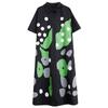 DIMANAF 2025 Plus Size Women Summer Dress Lady Long Dress Printing Style Loose Vintage Maxi Cotton Basic Dress