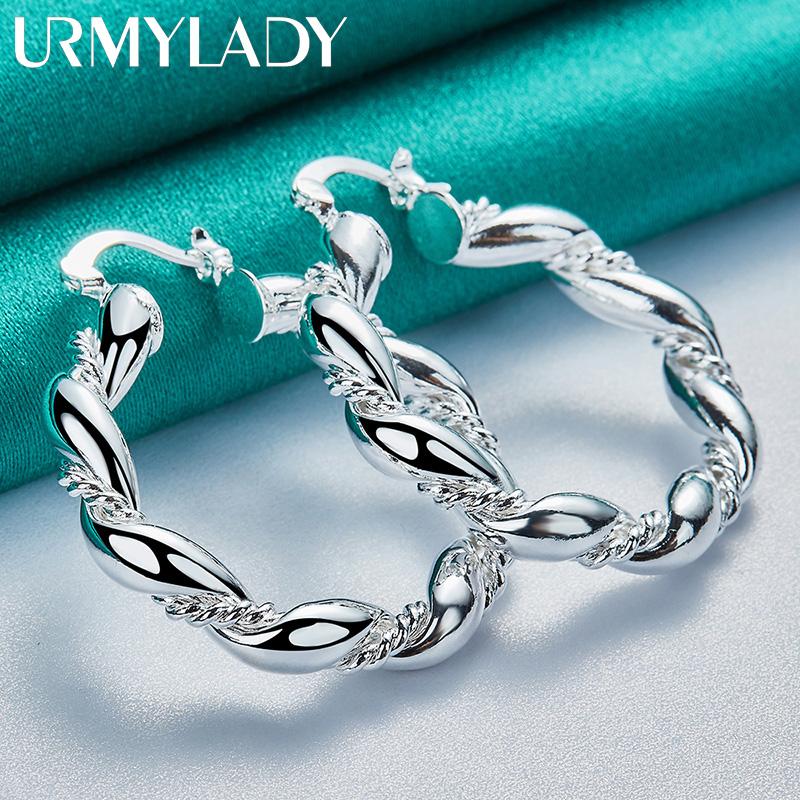 Серьги-петли из стерлингового серебра 925 пробы для женщин, модные очаровательные ювелирные изделия