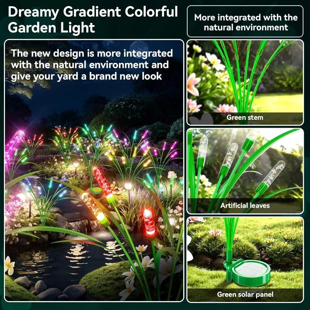 Warm Light Solar Garden Lights Waterproof Design Solar Reed Lights  Yard Pathway