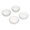 4PCS 6in Soup Bowl White Ceramic Noodle Bowl Eco Friendly Rice Bowl for Kitchen Restaurant