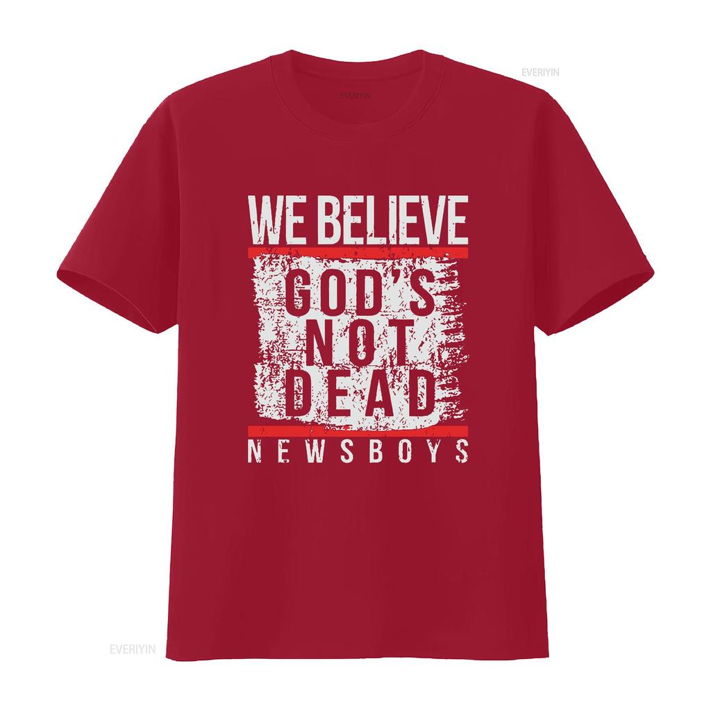 Jjtc Newsboys We Believe Gods Not Dead Gods T Shirt Cotton Crew Neck Vintage Washed Top For Everyday Wear Fashion Soft