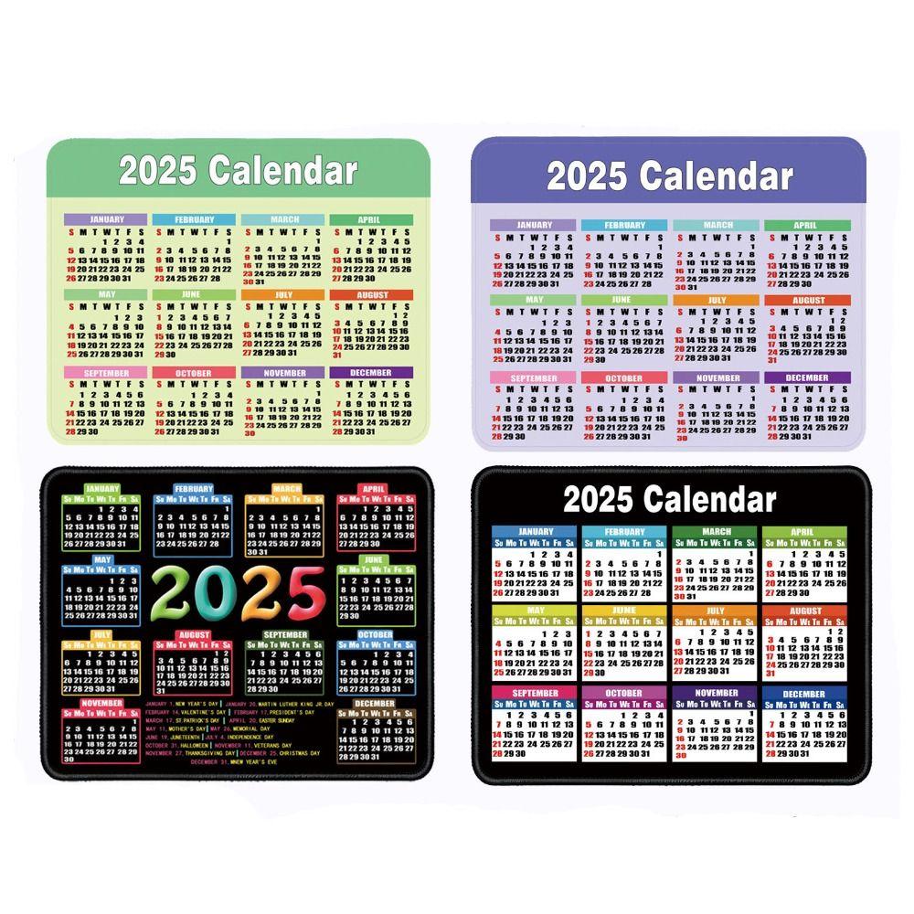 Коврик для мыши с календарем на 2025 год, резиновый, небольшой, офисный, коврик для мыши, новогодний, канцелярские принадлежности