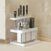 Storage Rack Kitchen Utensils Organizer Multiple Compartments Removable Chopsticks Spoons Kitchen Counter Shelf