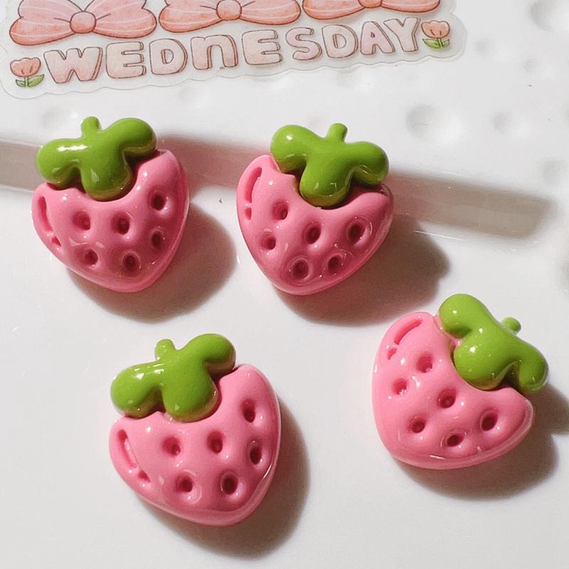 10 Pcs New Kawaii Cartoon Fruit Strawberry, Cherry Avocado Resin Scrapbook Diy Jewelry Children Gift Hairpin Accessories A66