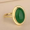 Green Onyx Oval Gemstone Ring, Yellow Gold Ring, Handmade Designer Ring, Statement Ring, 925 Sterling Silver, Unique Gift