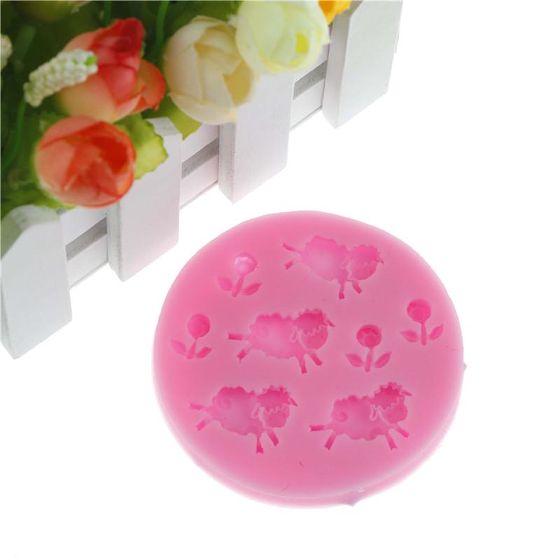 Животное Овца и Цветок Подсолнух Силиконовая помадка 3D Форма для торта Конфеты Шоколадное украшение