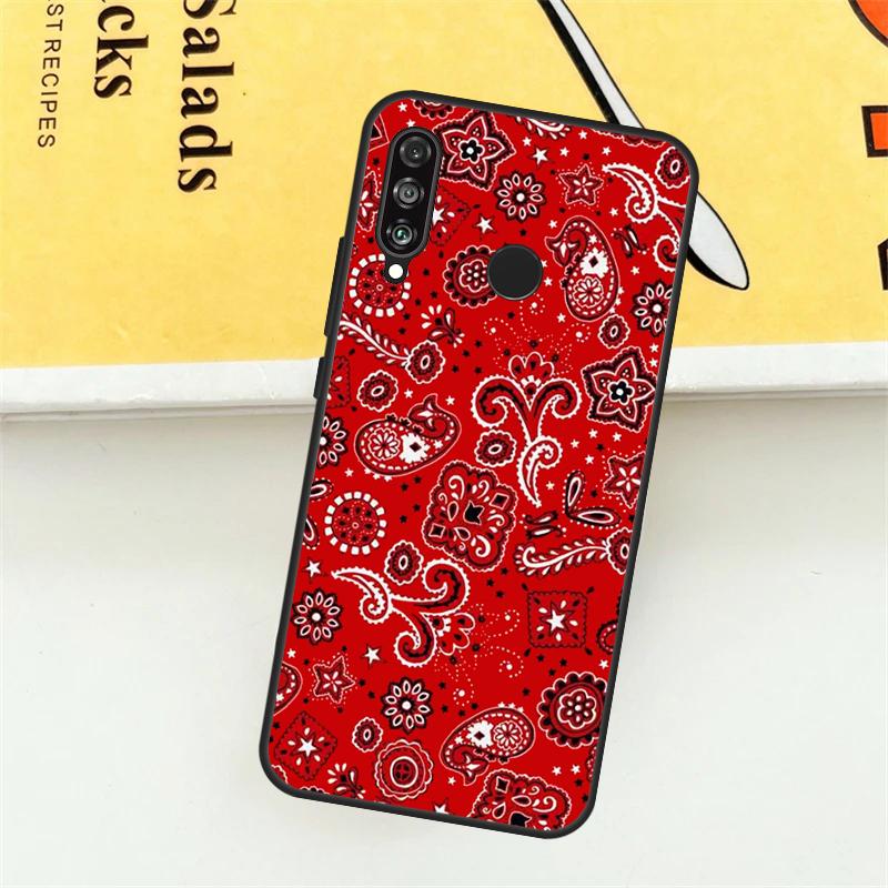 Красная бандана с узором пейсли для Huawei Nova Y61 Y73 Y70 Y72 Y60 Y90 Y91 7i 8i 11i 12i 12s 9 10 SE P20 P30 P40 Lite Чехол