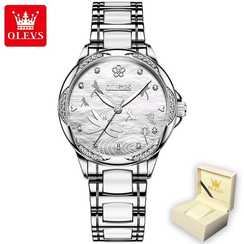 OLEVS 6610 With Gift Box Luxury Fashion Automatic Mechanical Watch Waterproof Noble Luminous Diamond Set Elegant Women's Watch