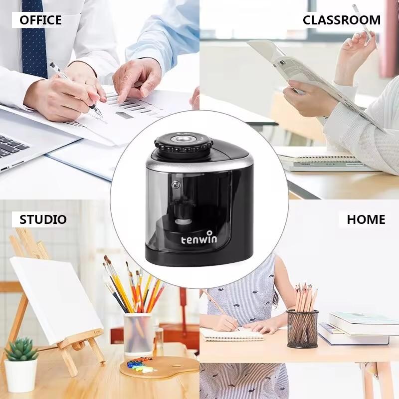 Tenwin 1pc Electric Single Hole Pencil Sharpener, Suitable For 6-8mm Pencils, School/office Quick Sharpener (excluding Battery)