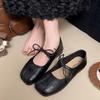 2025 Spring Women Ballet Flats Shallow Mouth Shoes Butterfly-knot Casual Soft Sole Women Shoes Comfortable Leather Women Shoes