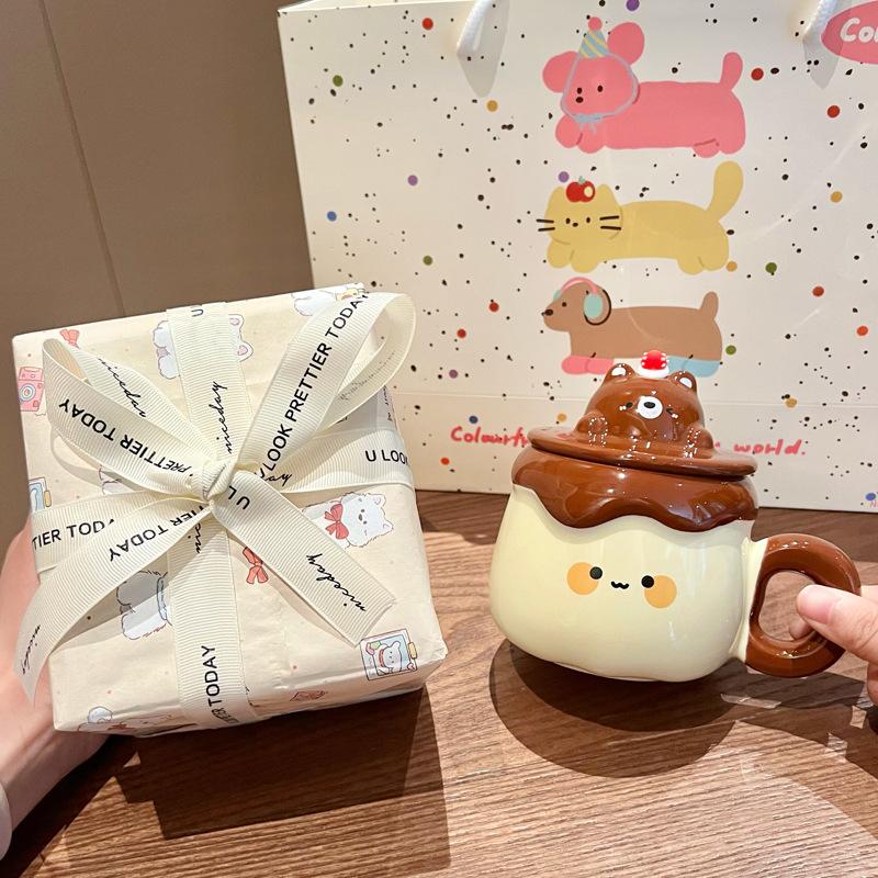 Подарки на день рождения для девочек, милые кружки для молочного пудинга фуфу, парные керамические чашки для питья, сувениры для девушки