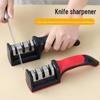 Household Kitchen Knife & Scissors Sharpener - Fast, Professional Natural Stone Sharpener with Rack.