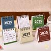 2Pcs 2025 Desk Calendar Mini Desktop Standing Flip Calendar Portable School Stationery Learning Planner
