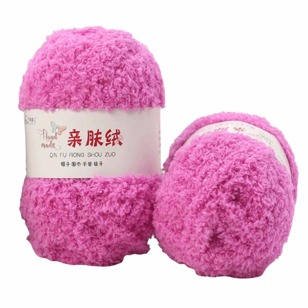 50g Set Coral Velvet Yarn 3 Strands Crochet Yarn Chenille Wool Chenille Yarn Crochet DIY