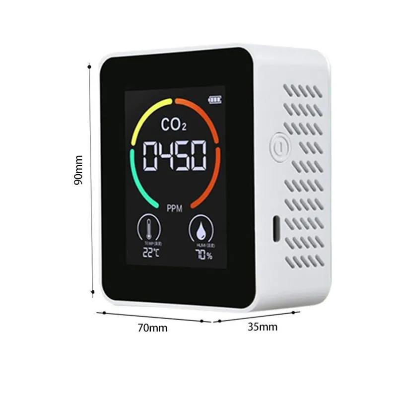 Portable carbon dioxide detector, equipment for temperature and humidity monitoring, intelligent equipment for measuring air quality