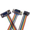 D-Sub DB9 9 Pin Male Connector To FC-10P IDC Female 2.54mm 10 Pin Rainbow / Multicolor Flat Ribbon Cable