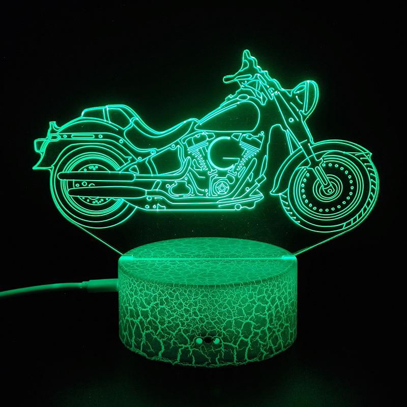 3D лампа мотоцикл горный велосипед светодиодный ночник USB кабель батарея красочный ночник спальня декор подарок на день рождения для мальчиков мужчин